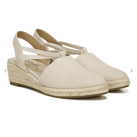 Lifestride Katrina 2 Cream Espradrille Slip on wedge NIB - Picture 1 of 11